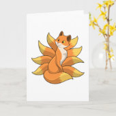 Fox with 9 Fox tails Karte (Gelbe Blume)