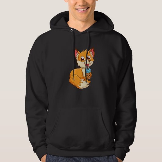 Fox with bubbel tea bubbeltea fox children  1 hoodie (Vorderseite)