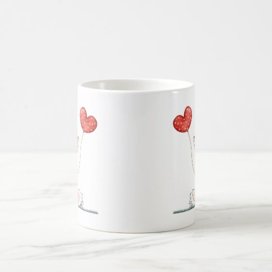 Fox with Heart Balloon - Design der Tasse (Mittel)