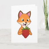 Fox with Strawberry Karte (Vorderseite)