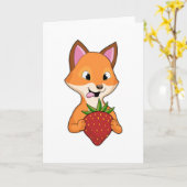 Fox with Strawberry Karte (Gelbe Blume)