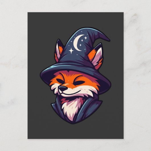 Fox Wizard - Magische Fantasie Postkarte (Vorderseite)