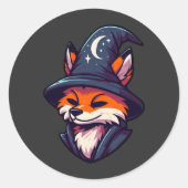 Fox Wizard - Magische Fantasie Runder Aufkleber (Vorderseite)