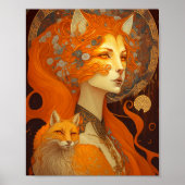 Fox Woman Fantasy Art Poster (Vorne)