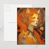 Fox Woman Fantasy Art Postkarte (Vorne/Hinten)