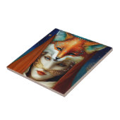 Fox Woman Surreal Fantasy Art Fliese (Seite)