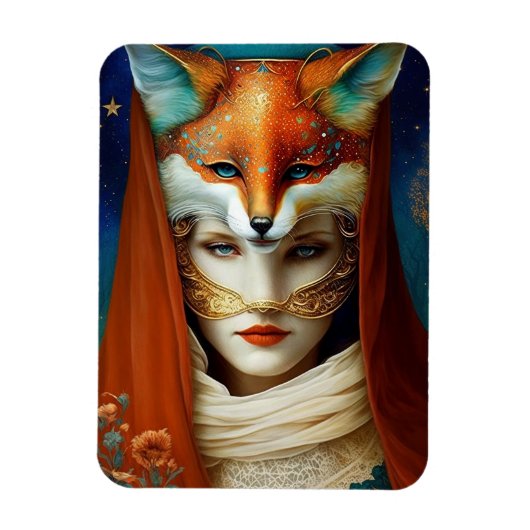 Fox Woman Surreal Fantasy Art Magnet (Vertikal)