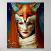 Fox Woman Surreal Fantasy Art Poster (Vorne)