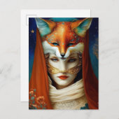 Fox Woman Surreal Fantasy Art Postkarte (Vorne/Hinten)