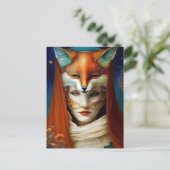 Fox Woman Surreal Fantasy Art Postkarte (Stehend Vorderseite)