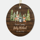 Fox Wood Woodland Animal erwarten wir Eltern Keramik Ornament (Links)