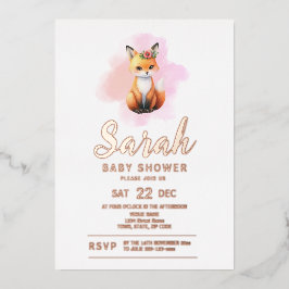 Fox woodland animal Baby Show Folieneinladung