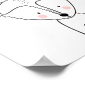 Fox Woodland Animal Kinderzimmer Wall Art Monochro Poster (Ecke)