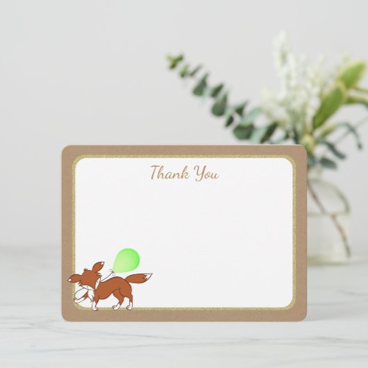 Fox Woodland Birch Tree Baby Dusche Danke (Stehend Vorderseite)