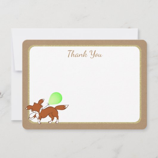 Fox Woodland Birch Tree Baby Dusche Danke (Vorderseite)