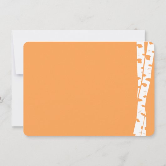 Fox Woodland Birch Tree Baby Dusche Einladung (Rückseite)