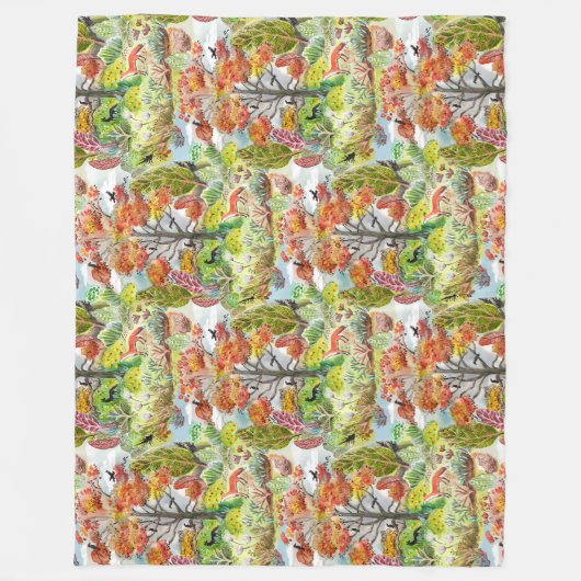 Fox Woodland Cabincore Blanket Horizontal Fleecedecke (Vorderseite)