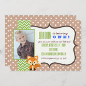 Fox Woodland Einladung zum Geburtstag (Vorne/Hinten)