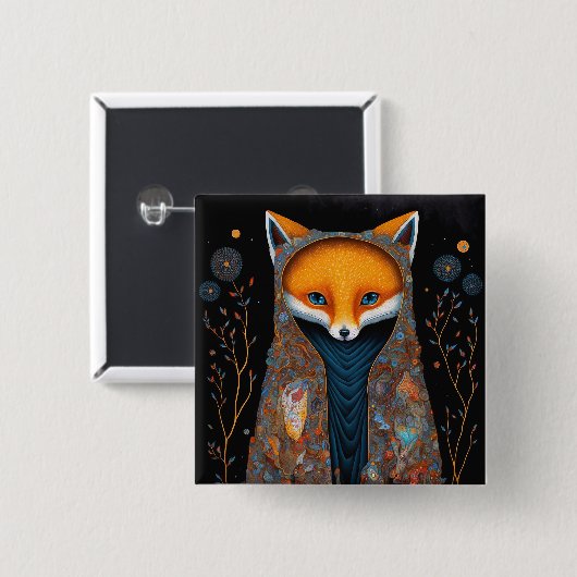 Fox Woodland Fantasy Button (Vorne & Hinten)