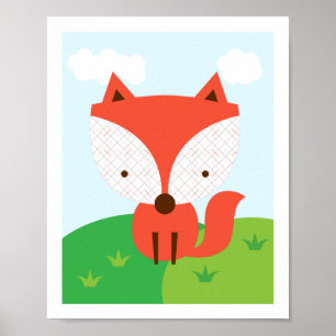 Fox - Woodland Friends Kinderzimmer Wall Art Poster