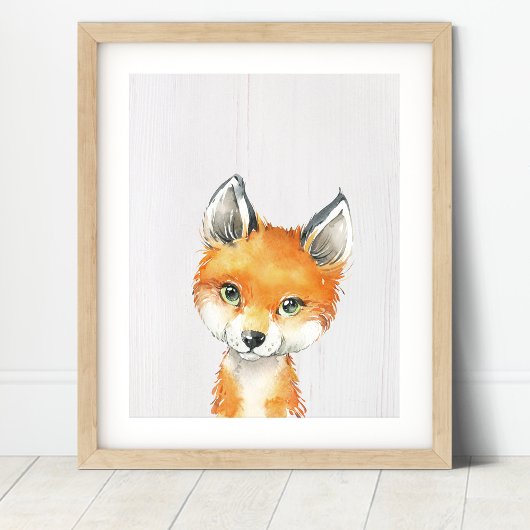 Fox Woodland Kinderzimmer Print Poster