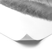 Fox Woodland Modernes Portrait Schwarz-weiß Poster (Ecke)