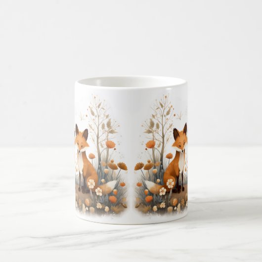 Fox Woodland Scene 2 Foxes Kaffeetasse (Mittel)
