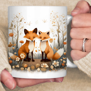 Fox Woodland Scene 2 Foxes Kaffeetasse
