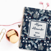 Fox Woodland Watercolor Mit Monogramm Name Planer