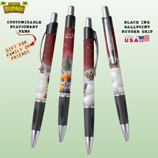 Fox Woodland Wildlife Animal Lassen Sie es schneit Kugelschreiber