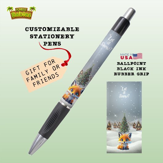 Fox Woodland Wildlife Animal Lassen Sie es schneit Kugelschreiber