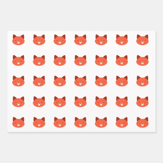 Fox Wrapping Paper Flat Sheet Set 3 Geschenkpapier Set (Vorderseite 3)