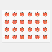 Fox Wrapping Paper Flat Sheet Set 3 Geschenkpapier Set (Vorderseite 2)