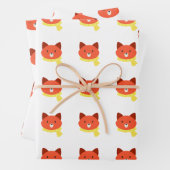 Fox Wrapping Paper Flat Sheet Set 3 Geschenkpapier Set (Beispiel)