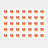 Fox Wrapping Paper Flat Sheet Set 3 Geschenkpapier Set (Vorderseite)