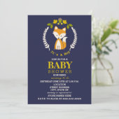 Fox Wreath Baby Shower - Boy Einladung (Stehend Vorderseite)
