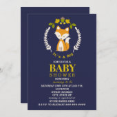Fox Wreath Baby Shower - Boy Einladung (Vorne/Hinten)