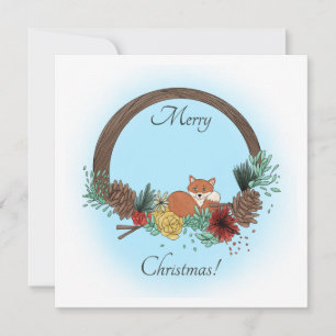 Fox Wreath Feiertagskarte