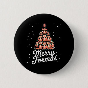 Fox Xmas Tree Füchse Weihnachtsbaum Merry Foxmas Button