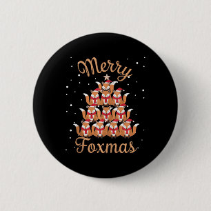 Fox Xmas Tree Füchse Weihnachtsbaum Tank Top Button