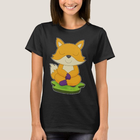 Fox Yoga Fitness Meditation T-Shirt (Vorderseite)