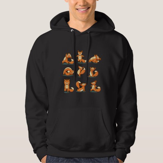 Fox Yoga Pattern Hoodie (Vorderseite)