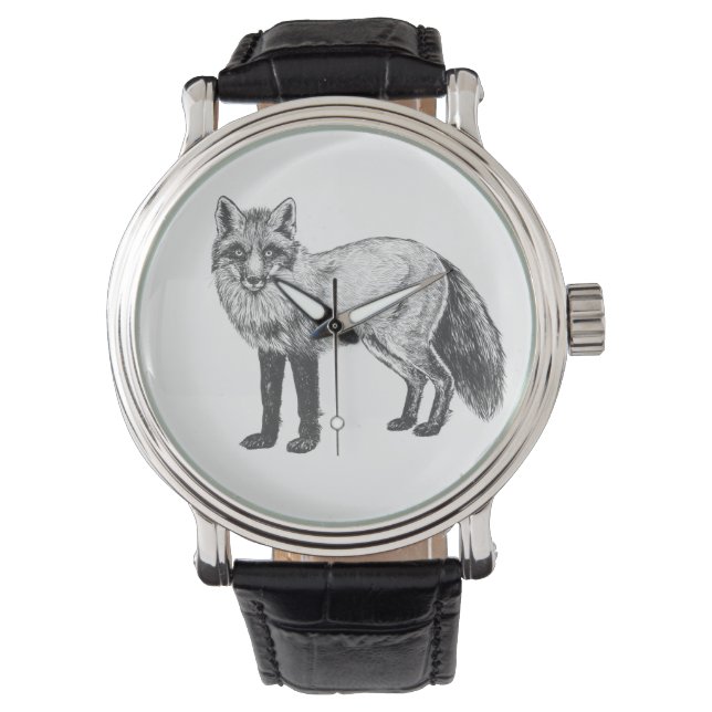 Fox zeichnend armbanduhr (Vorderseite)