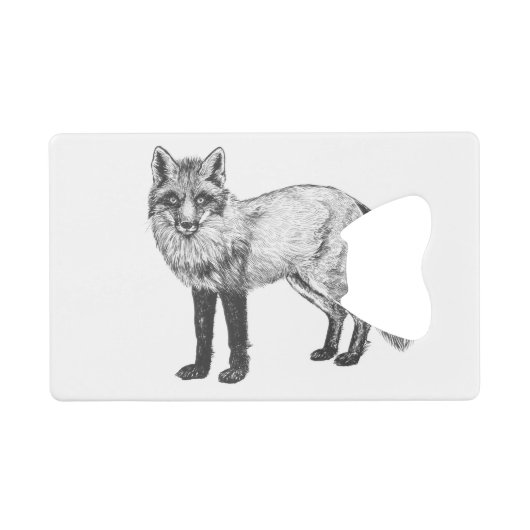 Fox zeichnend geldbeutel flaschenöffner (Vorderseite (Horizontal))