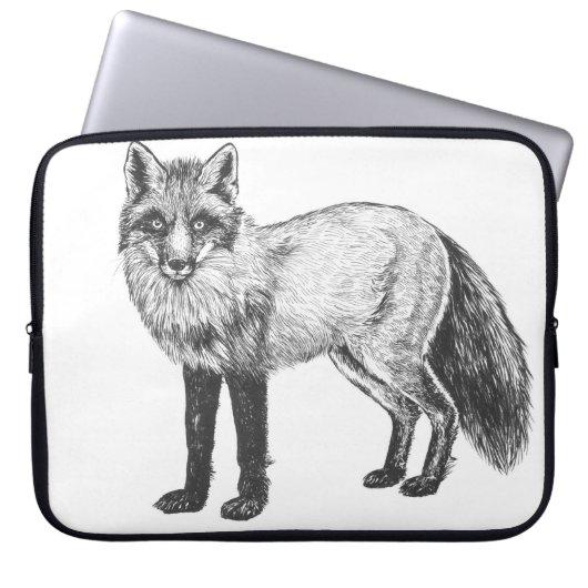 Fox zeichnend laptopschutzhülle (Vorderseite)