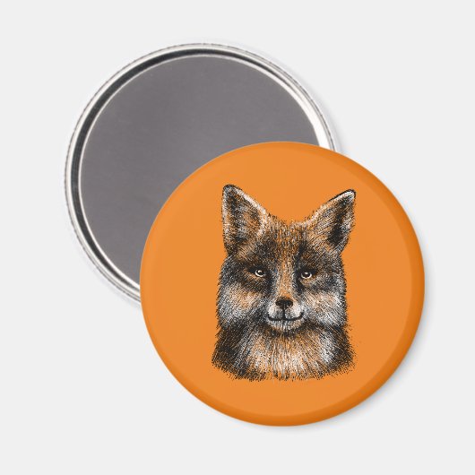 Fox zeichnend magnet (Vorderseite/Rückseite)