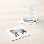 Fox zeichnend rechteckiger pappuntersetzer (Vor Ort)