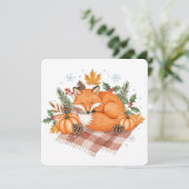 Foxand pumpkins thanksgiving card karte (Stehend Vorderseite)