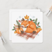 Foxand pumpkins thanksgiving card karte (Vorderseite/Rückseite Beispiel)