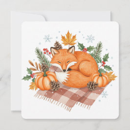 Foxand pumpkins thanksgiving card karte